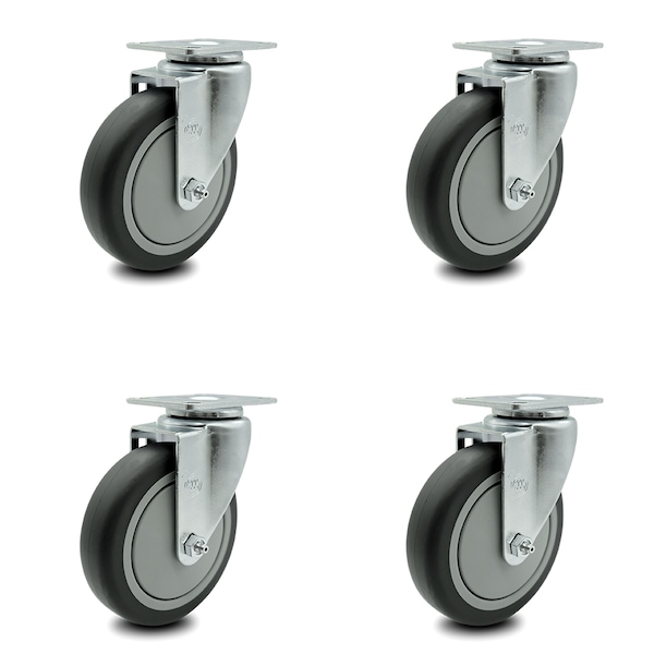 Service Caster Cambro Dish Caddies Swivel Caster Replacement Set - SCC CAM-SCC-20S514-TPRB-4 - main